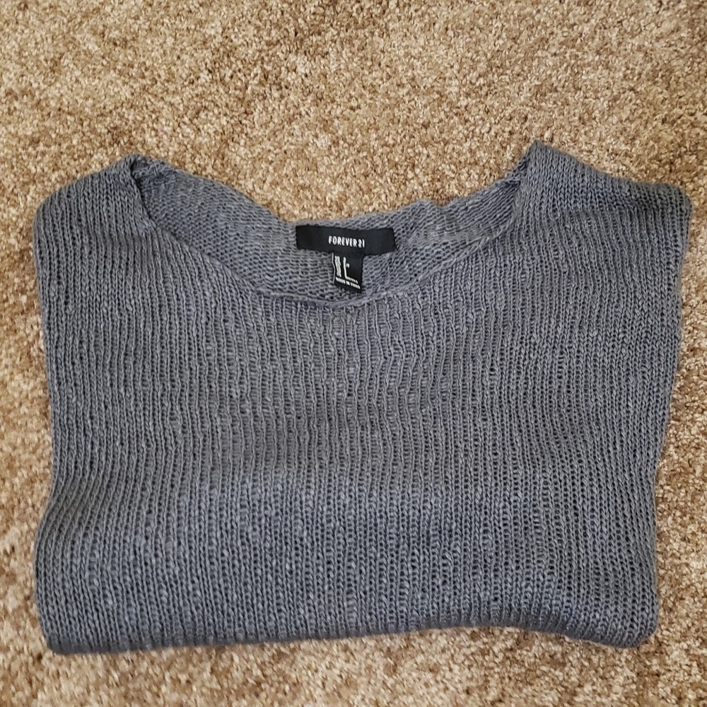 Grey swoop neck sweater